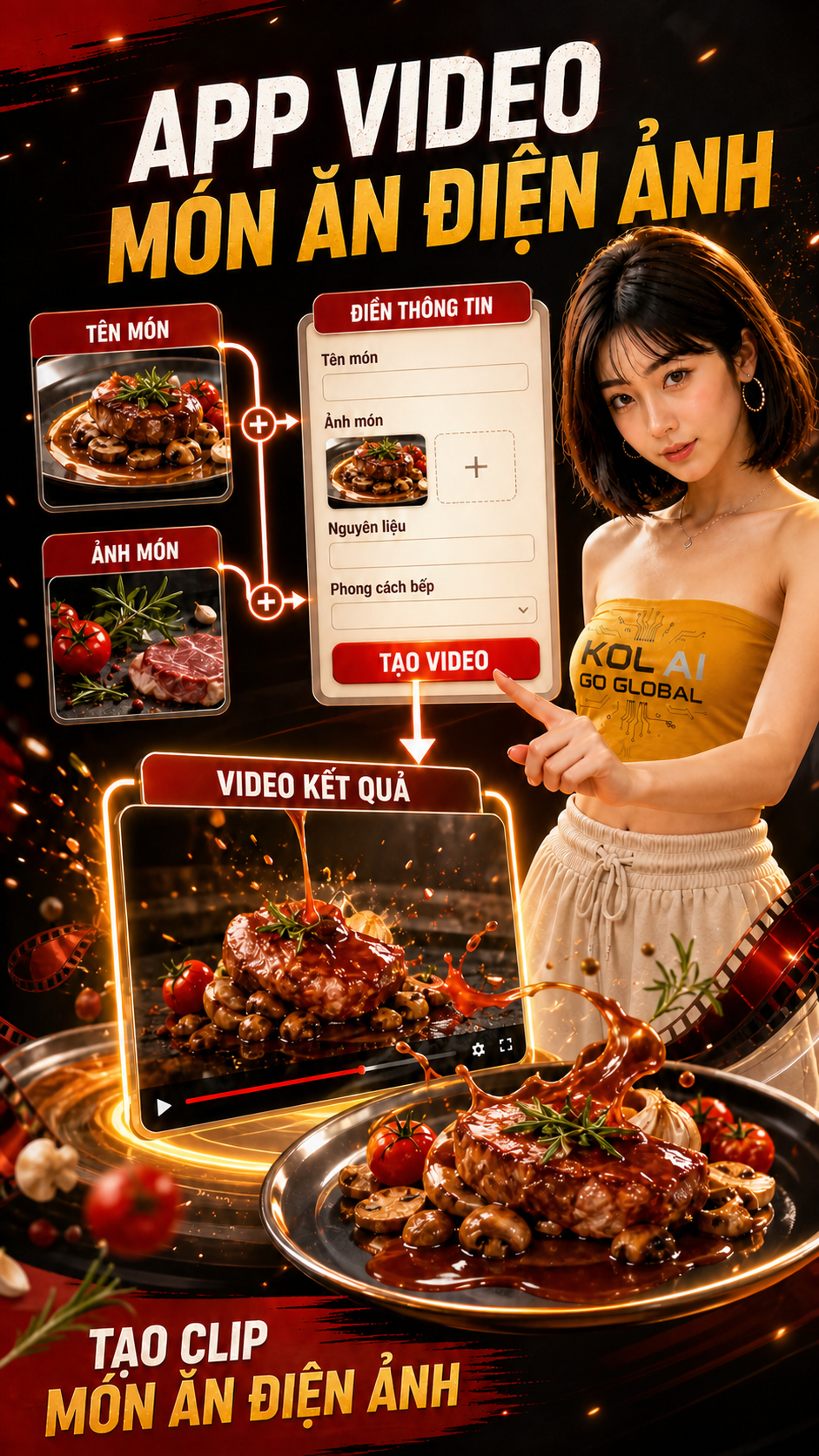 App Video Món Ăn Điện Ảnh