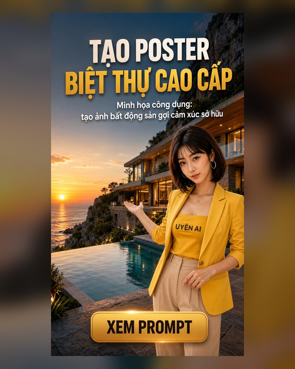 Prompt Poster Biệt thự cao cấp