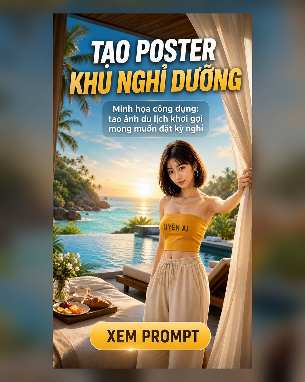 Prompt Poster Khu nghỉ dưỡng