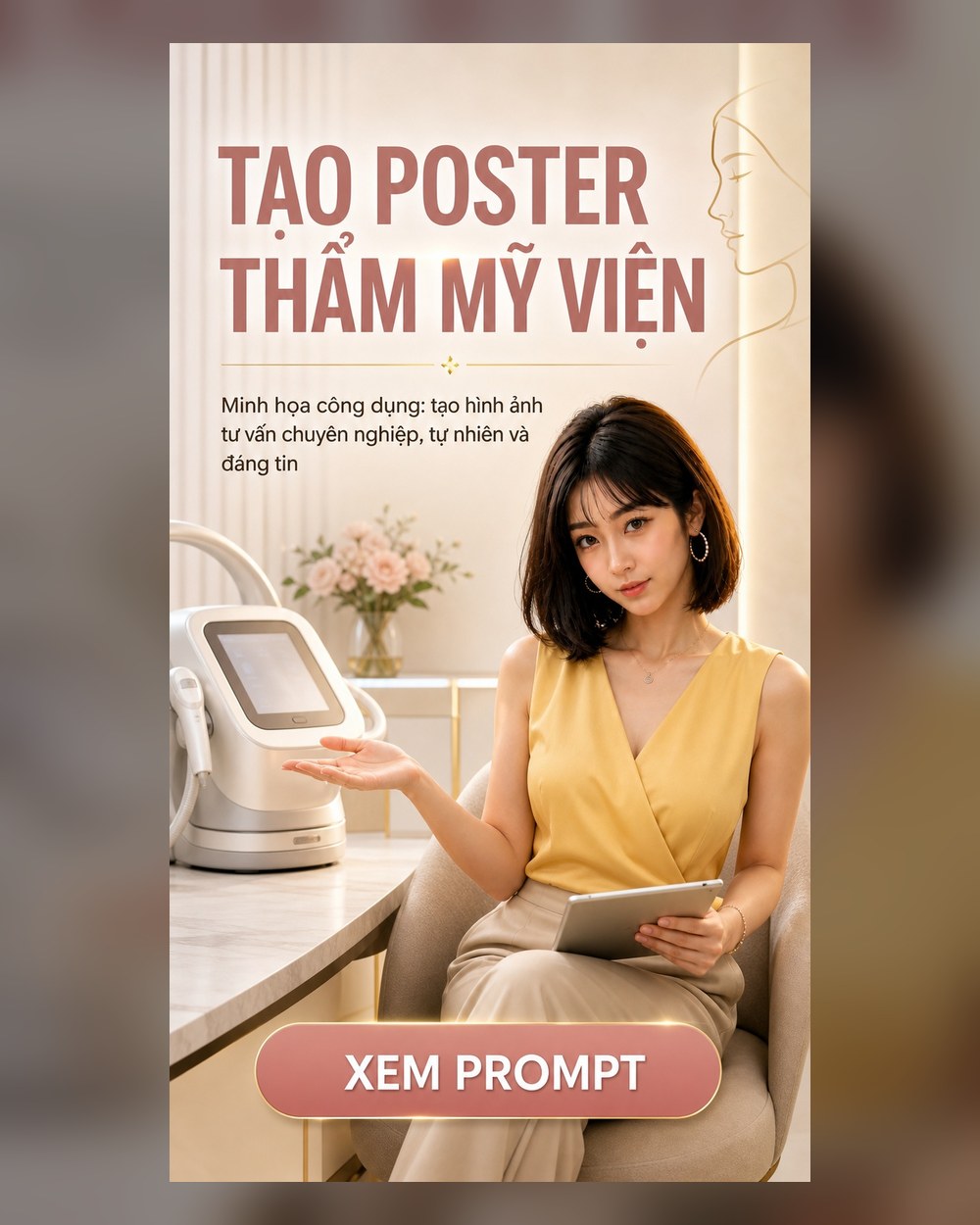 Prompt Poster Thẩm mỹ viện