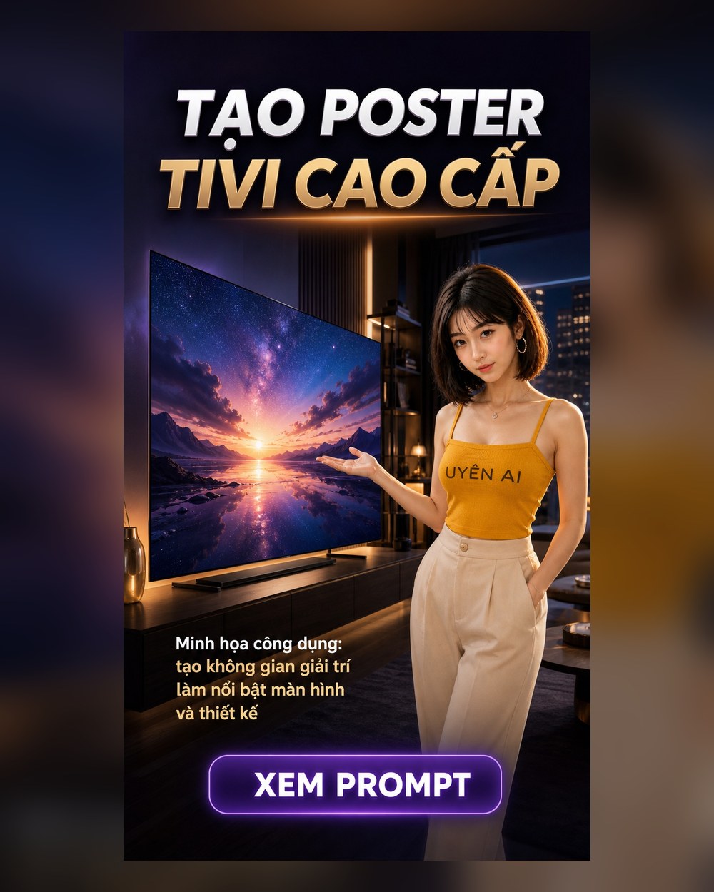 Prompt Poster Tivi cao cấp