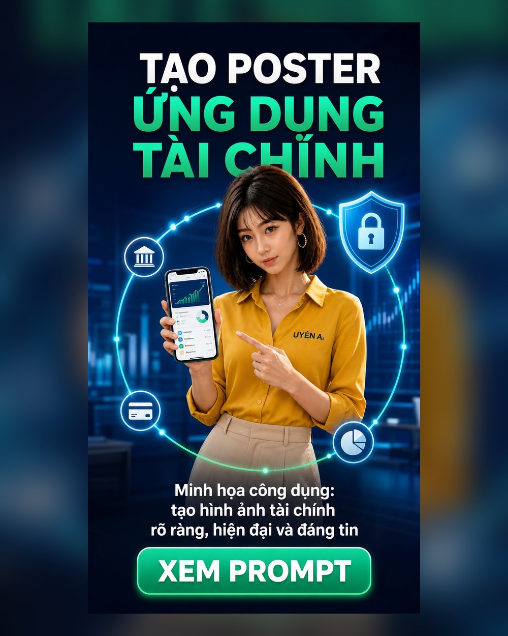 Prompt Poster Ứng dụng tài chính