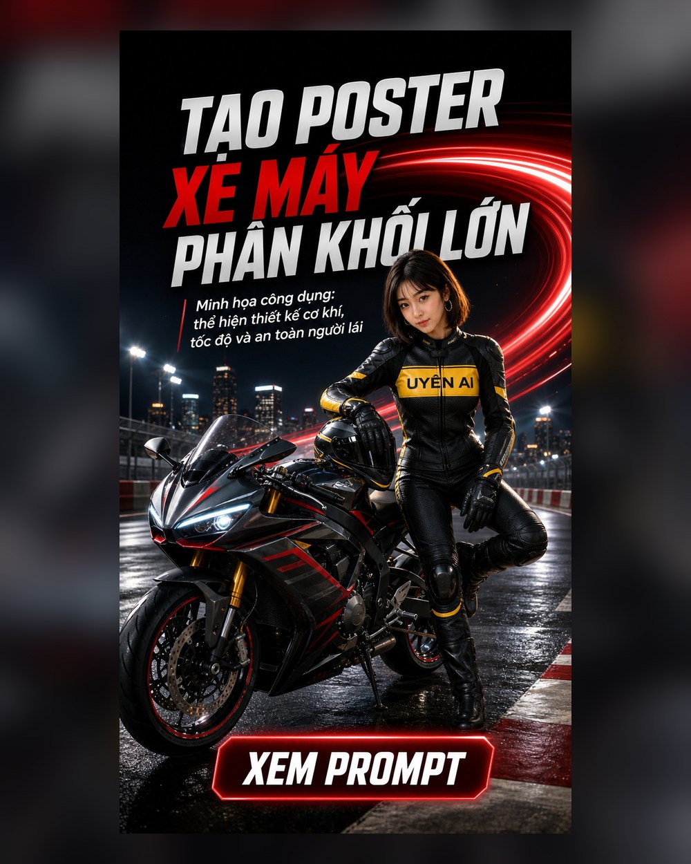 Prompt Poster Xe máy phân khối lớn