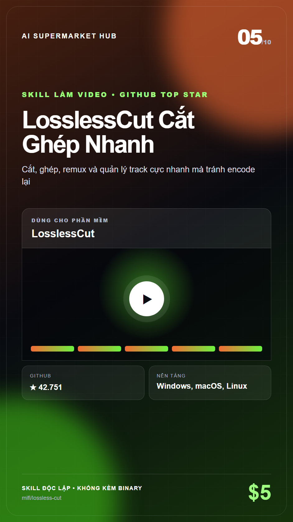 LosslessCut Cắt Ghép Nhanh